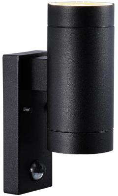Nordlux Wandlamp Tin Maxi Double met sensor 2x GU10 zwart IP54 - 4800929