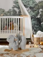 Schommelkonijn baby grijs
