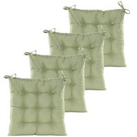 Stoelkussen gewatteerd - 4x - mint groen - 38 x 38 cm - binnen/buiten