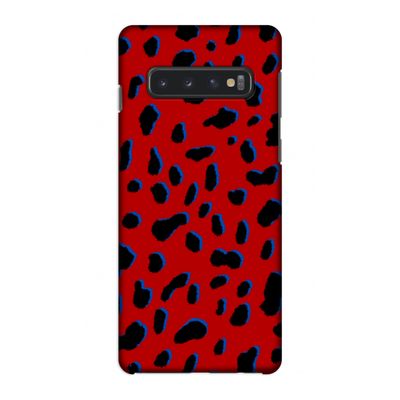 Red Leopard: Samsung Galaxy S10 4G Volledig Geprint Hoesje