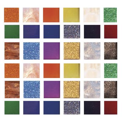 Mozaiek steentjes - diverse kleuren - 2540x stuks - 1 x 1 cm formaat - hobby artikelen