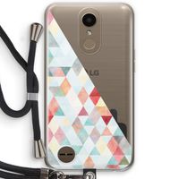 Gekleurde driehoekjes pastel: LG K10 (2017) Transparant Hoesje met koord