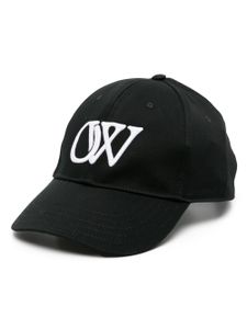 Off-White logo-embroidered cotton baseball cap - Noir