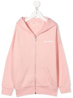 Palm Angels Kids hoodie zippé à logo imprimé - Rose