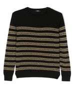 Balmain Kids logo-stripe jumper - Noir