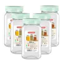 Voorraadpot/bewaarpot - 10x - 600 ml - kunststof - mint groen - B7 x H15 cm