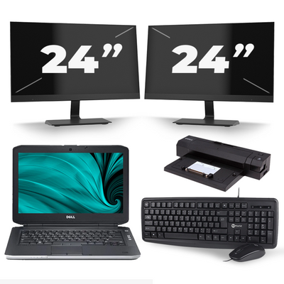 Dell Latitude E5430 - Intel Core i5-3e Generatie - 14 inch - 8GB RAM - 240GB SSD - Windows 10 + 2x 24 inch Monitor Dell Latitude E5430 - Intel Core i5-3e Generatie - 14 inch - 8GB RAM - 240GB SSD - Windows 10 + 2x 24 inch Monitor