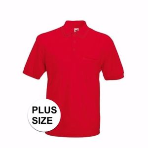 Grote maat rood poloshirt korte mouw voor heren 3XL (58)  -