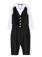 Balmain Kids costume à motif trompe-l'œil - Noir - thumbnail