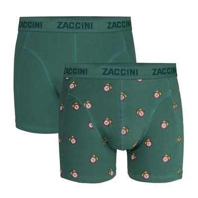Zaccini Boxershorts Clocks 2-pack Groen-XXL