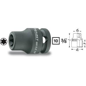 Hazet HAZET 880S-E12 Kracht-dopsleutelinzet 3/8 (10 mm)