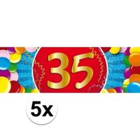 5x 35 Jaar leeftijd stickers verjaardag versiering   -