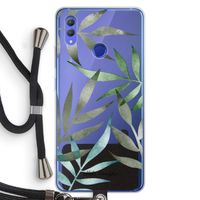 Tropical watercolor leaves: Honor Note 10 Transparant Hoesje met koord