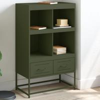 Hoge kast 68x39x111,5 cm staal olijfgroen - thumbnail