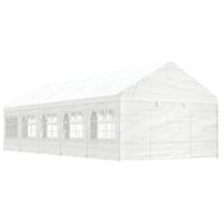 Prieel met dak 11,15x4,08x3,22 m polyetheen wit