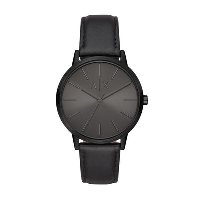 Horlogeband Armani Exchange AX2705 Leder Zwart 20mm