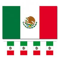 Bellatio Decorations - Vlaggen versiering set - Mexico - Vlag 90 x 150 cm en vlaggenlijn 4 meter - thumbnail