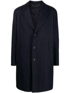 Canali manteau long à simple boutonnage - Bleu