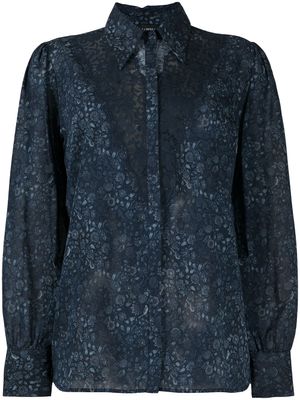 La Perla haut transparent bordé de dentelle - Bleu