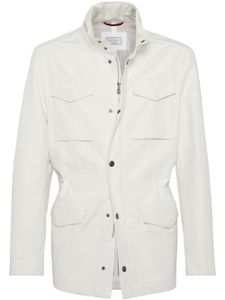 Brunello Cucinelli manteau à col pointu - Blanc