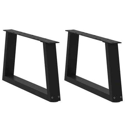 Eettafelpoten 2 st V-vormig 70x(30-31,3) cm staal zwart