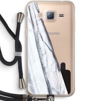 Gestreepte marmer: Samsung Galaxy J3 (2016) Transparant Hoesje met koord