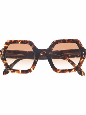 Isabel Marant Eyewear lunettes de soleil à monture géométrique - Marron