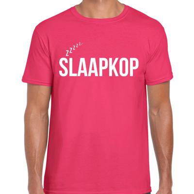 Slaap T-shirt voor heren - roze - slaapkop - pyjama shirt - slaap kleding Slaap T-shirt voor heren - roze - slaapkop - pyjama shirt - slaap kleding
