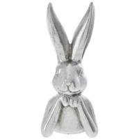 Decoratie beeld paashaas - borstbeeld - zilver - polyresin - 15 cm - haas / konijn - paasdecoratie