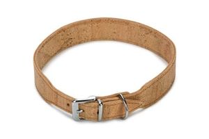 Beeztees cork - halsband hond - leer - naturel - 60 cm x 35 mm
