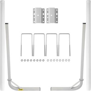 VEVOR boottrailer geleiderail, 2 stuks 60" stalen trailerpaal geleiderail, met witte PVC buisafdekkingen, inclusief compleet montagemateriaal