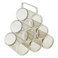 5Five wijnflessen rek/wijnrek industrieel - beige - voor 6 flessen - 28 x 18,5 x 25 cm