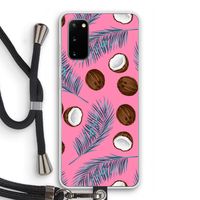 Kokosnoot roze: Samsung Galaxy S20 Transparant Hoesje met koord