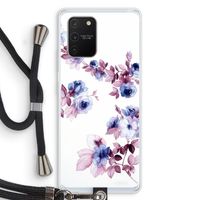 Waterverf bloemen: Samsung Galaxy S10 Lite Transparant Hoesje met koord