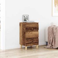 Nachtkastje met lade Oud hout 40 x 35 x 70 cm Bewerkt hout
