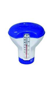 Summer fun Chloordispenser 20 gram met Thermometer Blauw/wit