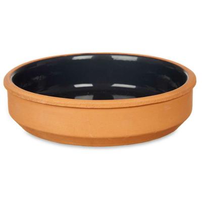 La Dehesa Tapas / Creme brulee schaaltjes - 4x stuks - terracotta/zwart - 16 x 4 cm - Hapjes