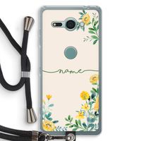 Gele bloemen: Sony Xperia XZ2 Compact Transparant Hoesje met koord
