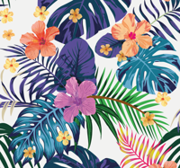 Behang bloemen Hawaiiaanse kleurrijke bloemen