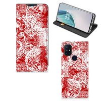 Mobiel BookCase OnePlus Nord N10 5G Angel Skull Rood - thumbnail