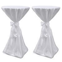 VidaXL Statafelhoes met strik 60cm wit (2 stuks)