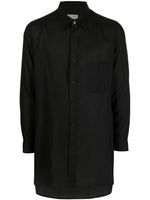 Yohji Yamamoto chemise à poche poitrine - Noir - thumbnail