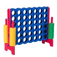 Reuze 4 in Rij Jumbo 4-to-score Reuze Spelreeks 104 cm Hoog voor Binnen en Buiten Spelreeks met 42 Jumbo Ringen & Snelle Schuifregelaar
