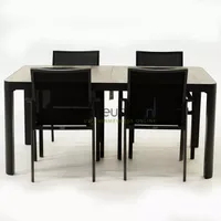 Tuinset Delia zwart met Castilla 160cm tafel