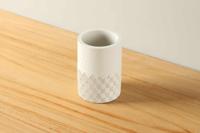 Becher Matte Creme Punkte Raute Polyresin BE-AB002