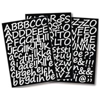 Alfabet letter stickers - 2x - A tm Z - wit - herbruikbaar - 3 cm - hobby/DIY