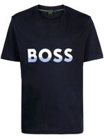 BOSS t-shirt en coton à logo imprimé - Bleu