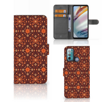 Motorola Moto G60 Telefoon Hoesje Batik Brown