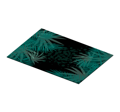 Placemat kleuren Tropische groene planten