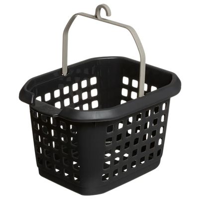 Wasknijpers ophang mandje/bakje - 22 x 13 x 17 cm - antraciet grijs - kunststof